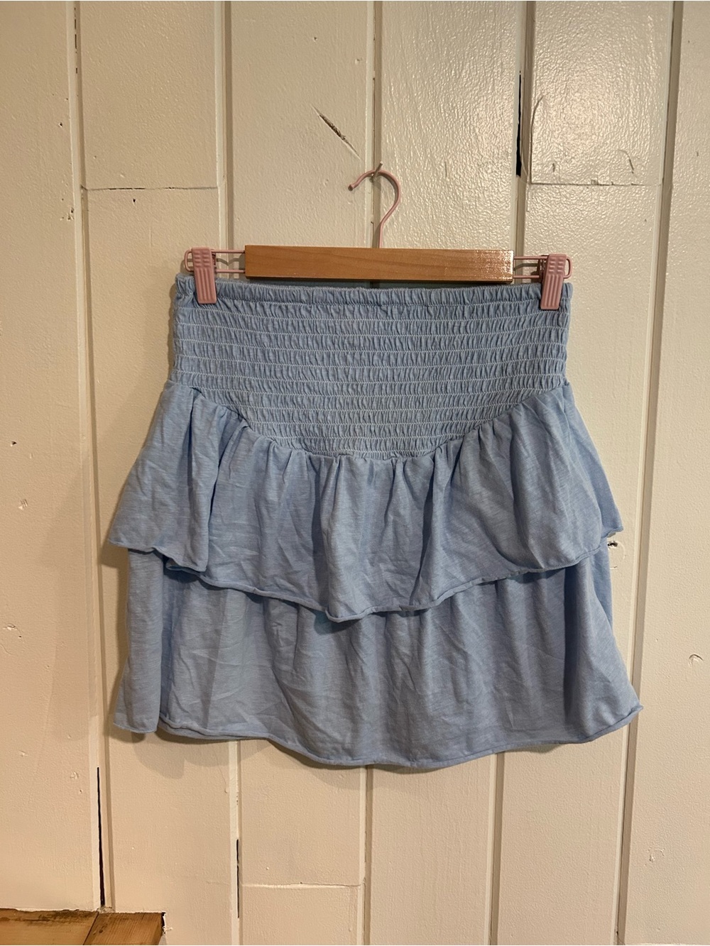 Simply Southern Blue Tiered Skirt Boho Peasant Preppy